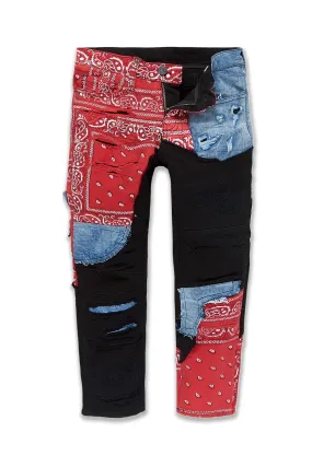 Kids Paisley Denim (Crimson)