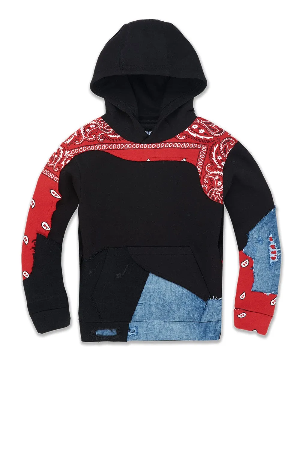 Kids Paisley Pullover Hoodie (Crimson)