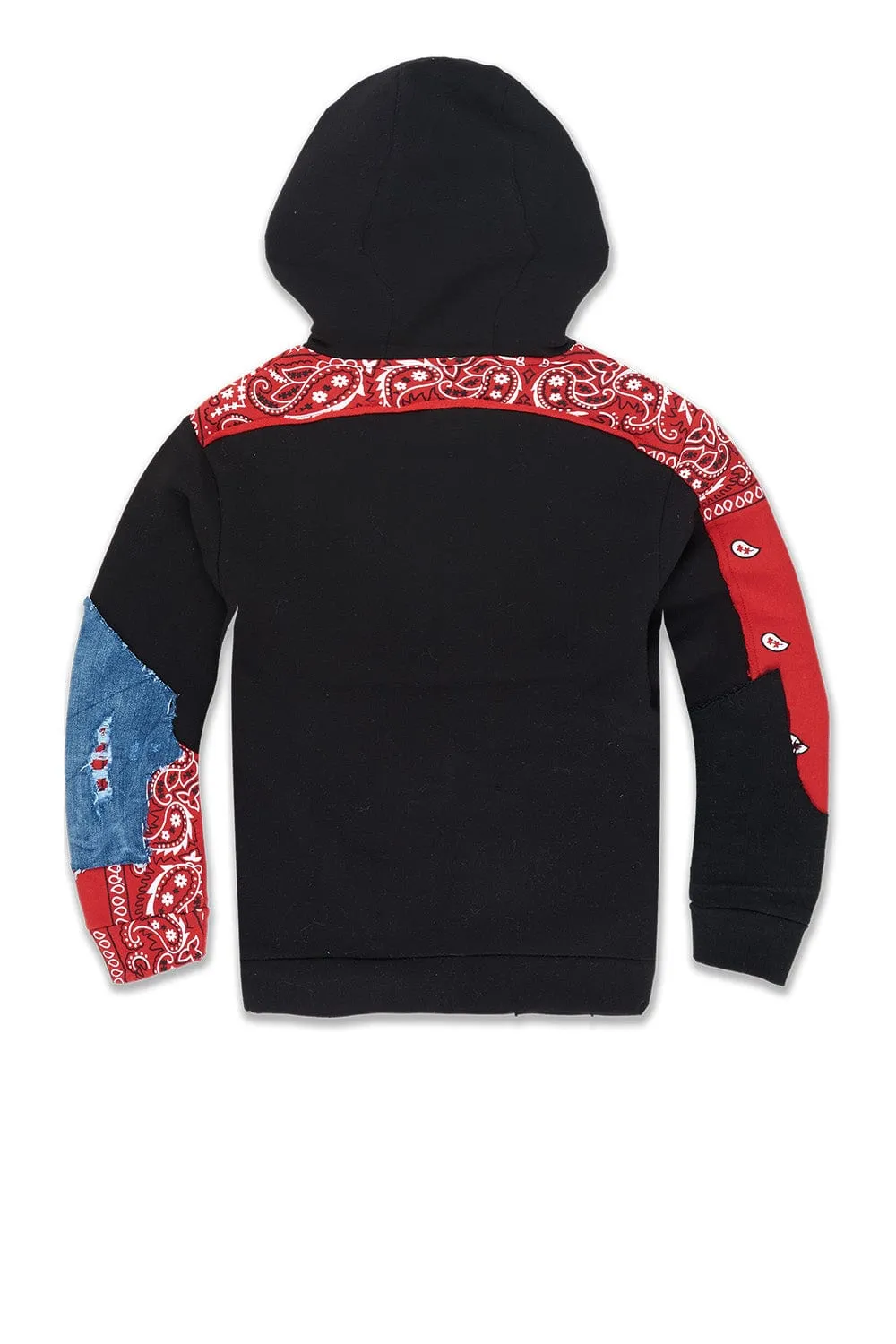 Kids Paisley Pullover Hoodie (Crimson)