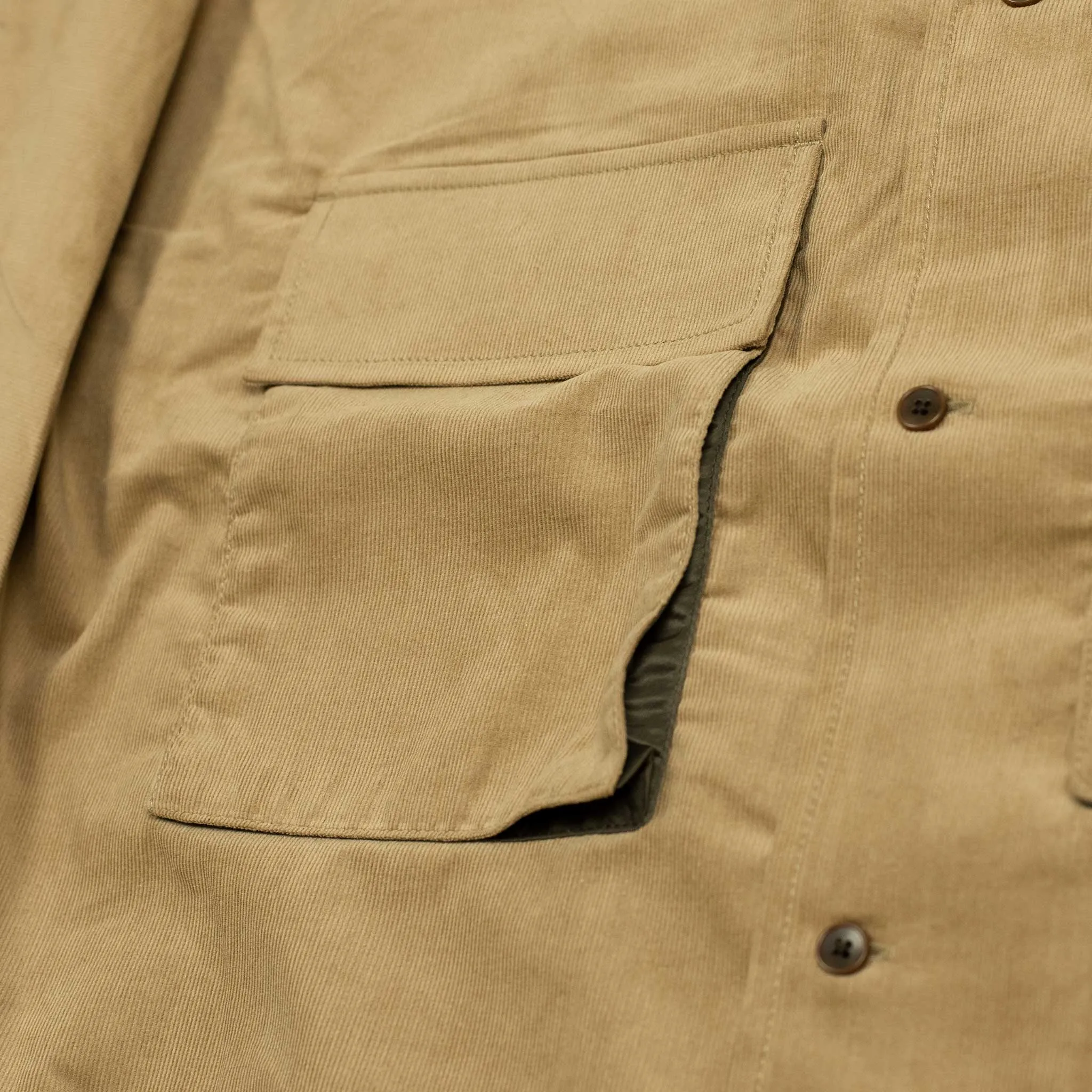 Kimono sleeve overshirt in cotton micro-corduroy