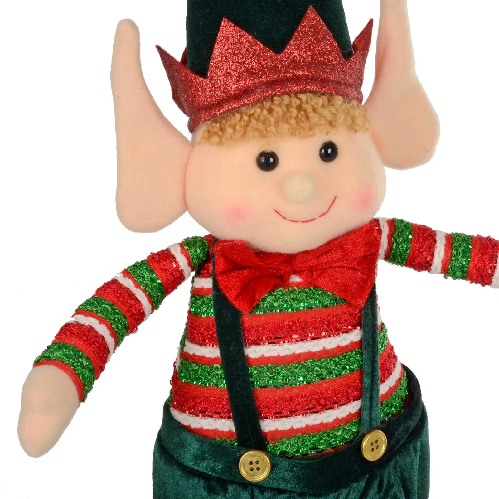 Large Christmas Elf Figure Standing Decoration Red Green 67cm