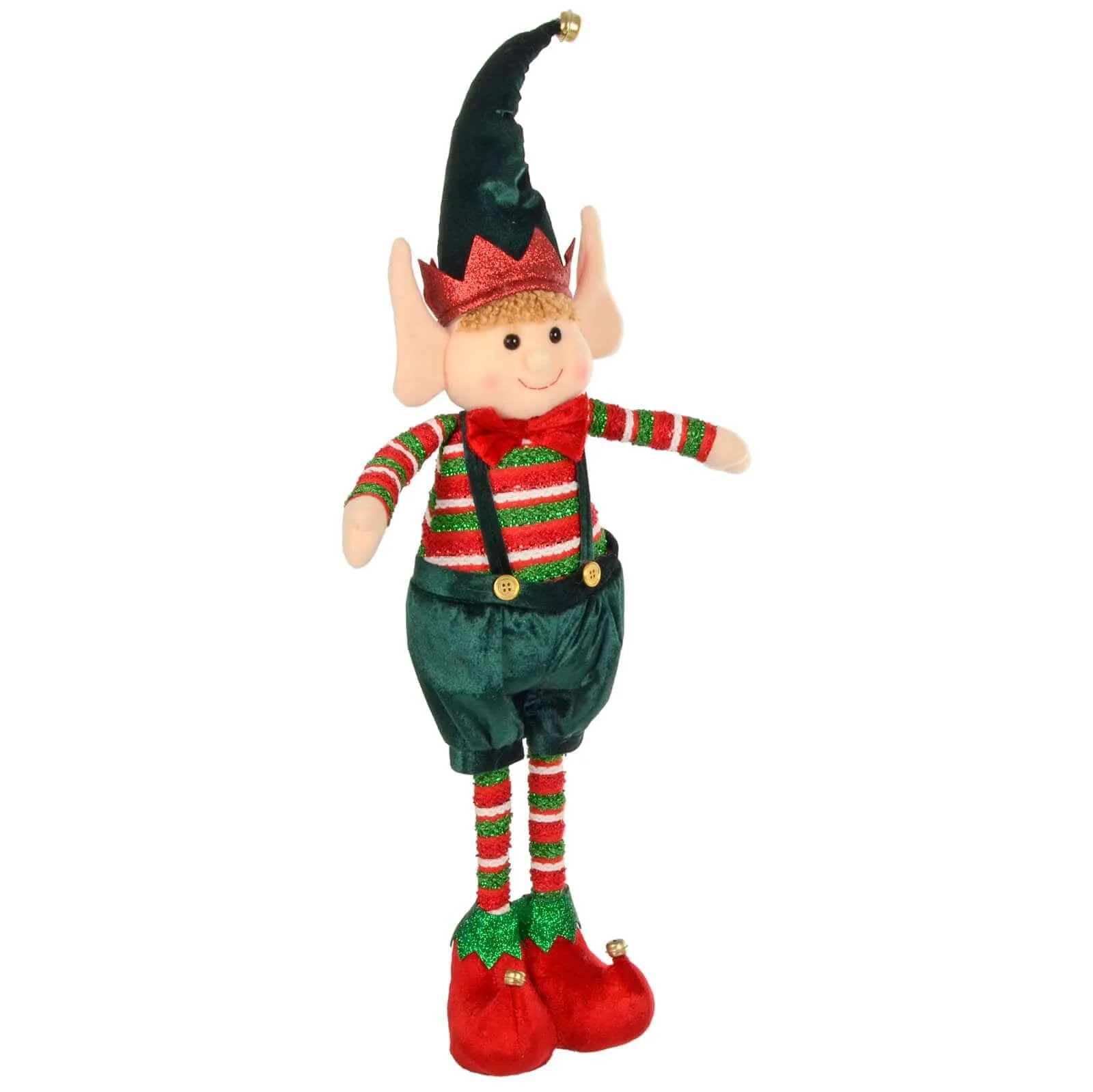 Large Christmas Elf Figure Standing Decoration Red Green 67cm