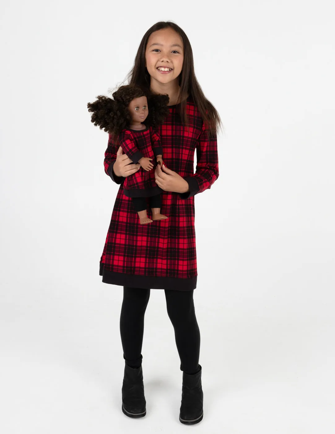 Matching Girl & Doll Winter Cotton Dress