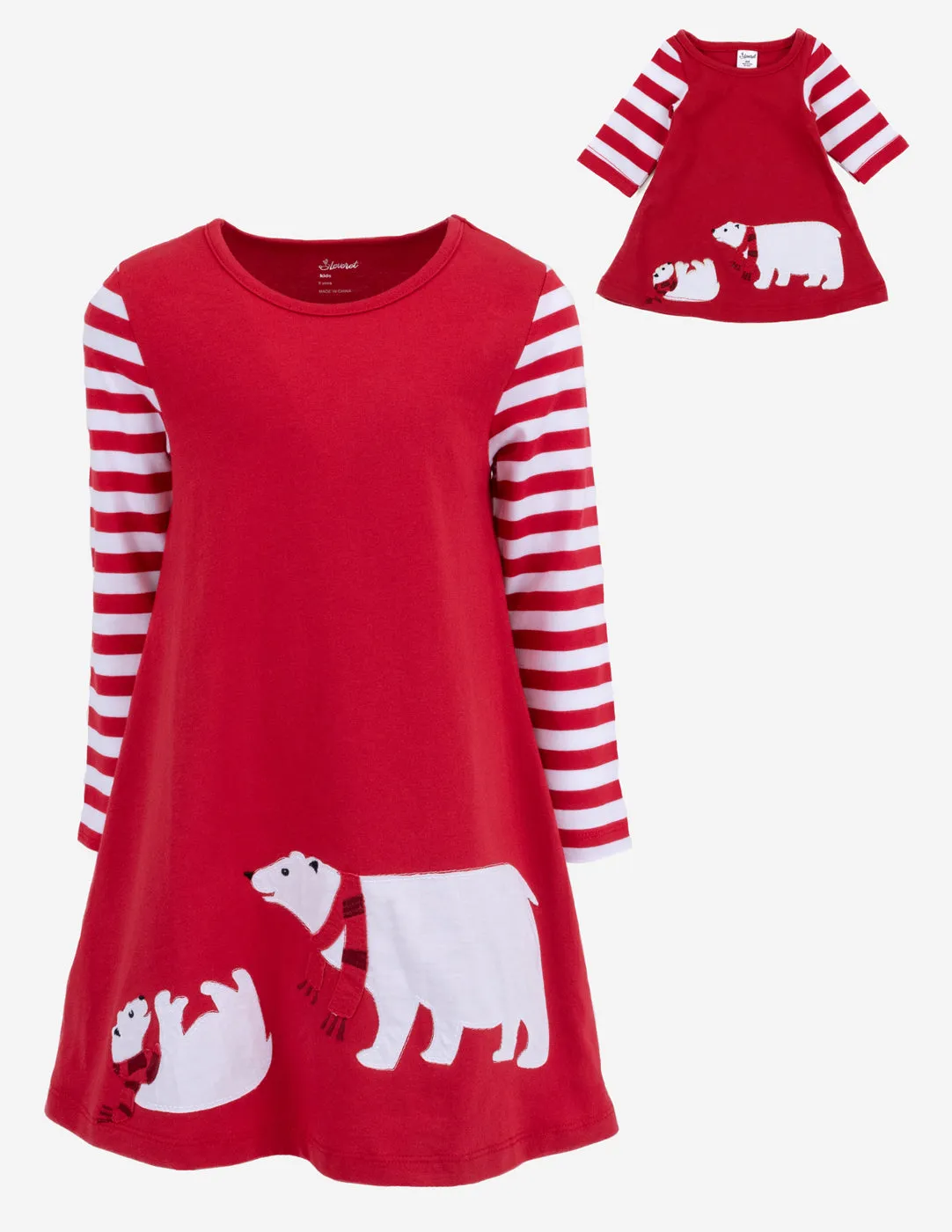 Matching Girl & Doll Winter Cotton Dress