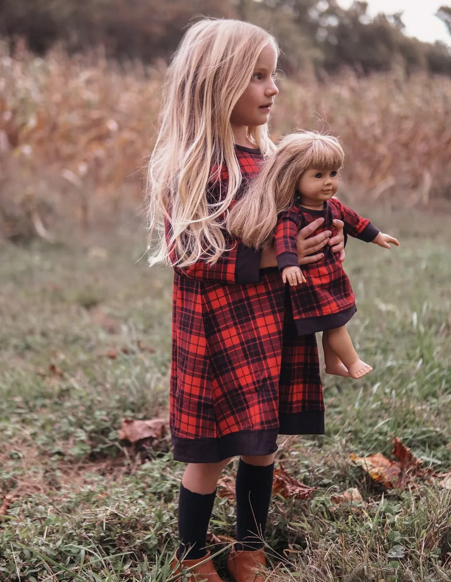 Matching Girl & Doll Winter Cotton Dress