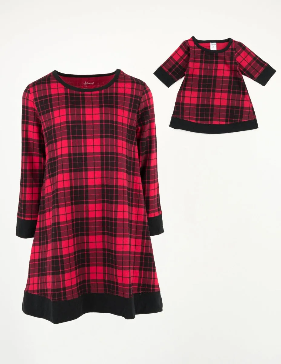 Matching Girl & Doll Winter Cotton Dress