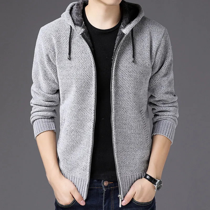 Men's Winter Zipper Knit Cardigan Coat Jacket - Stylish & Warm Outerwear