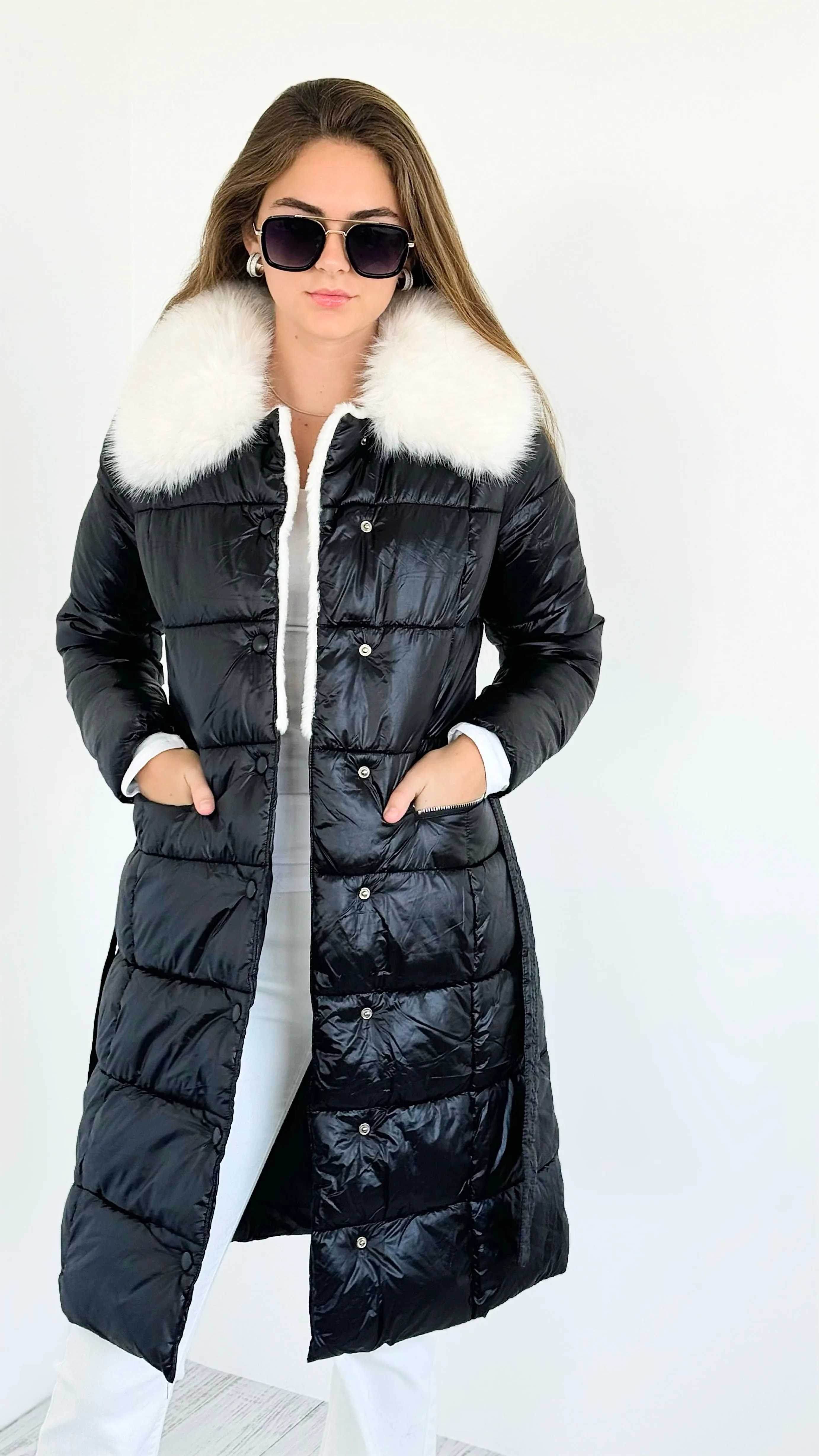 Midnight Snow Quilted Coat