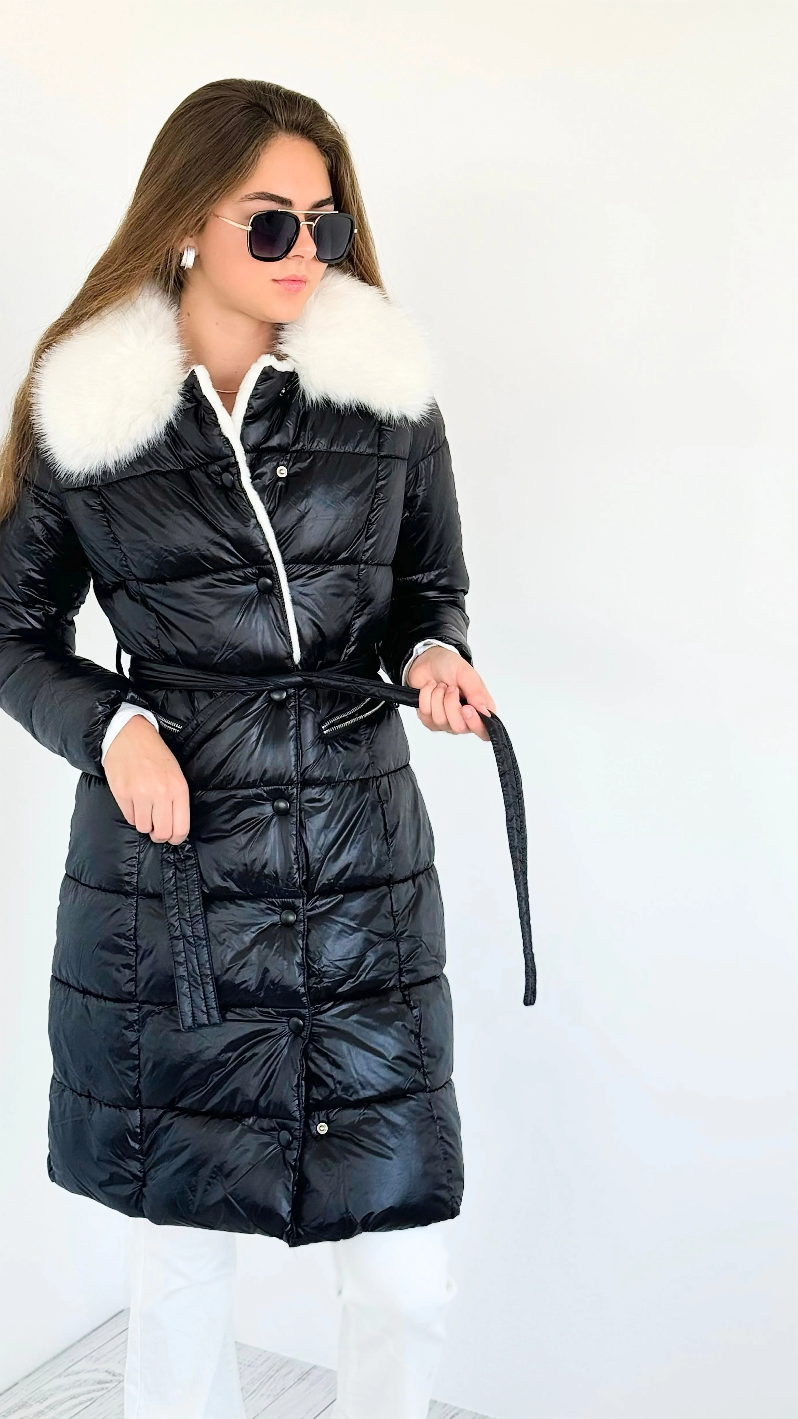 Midnight Snow Quilted Coat