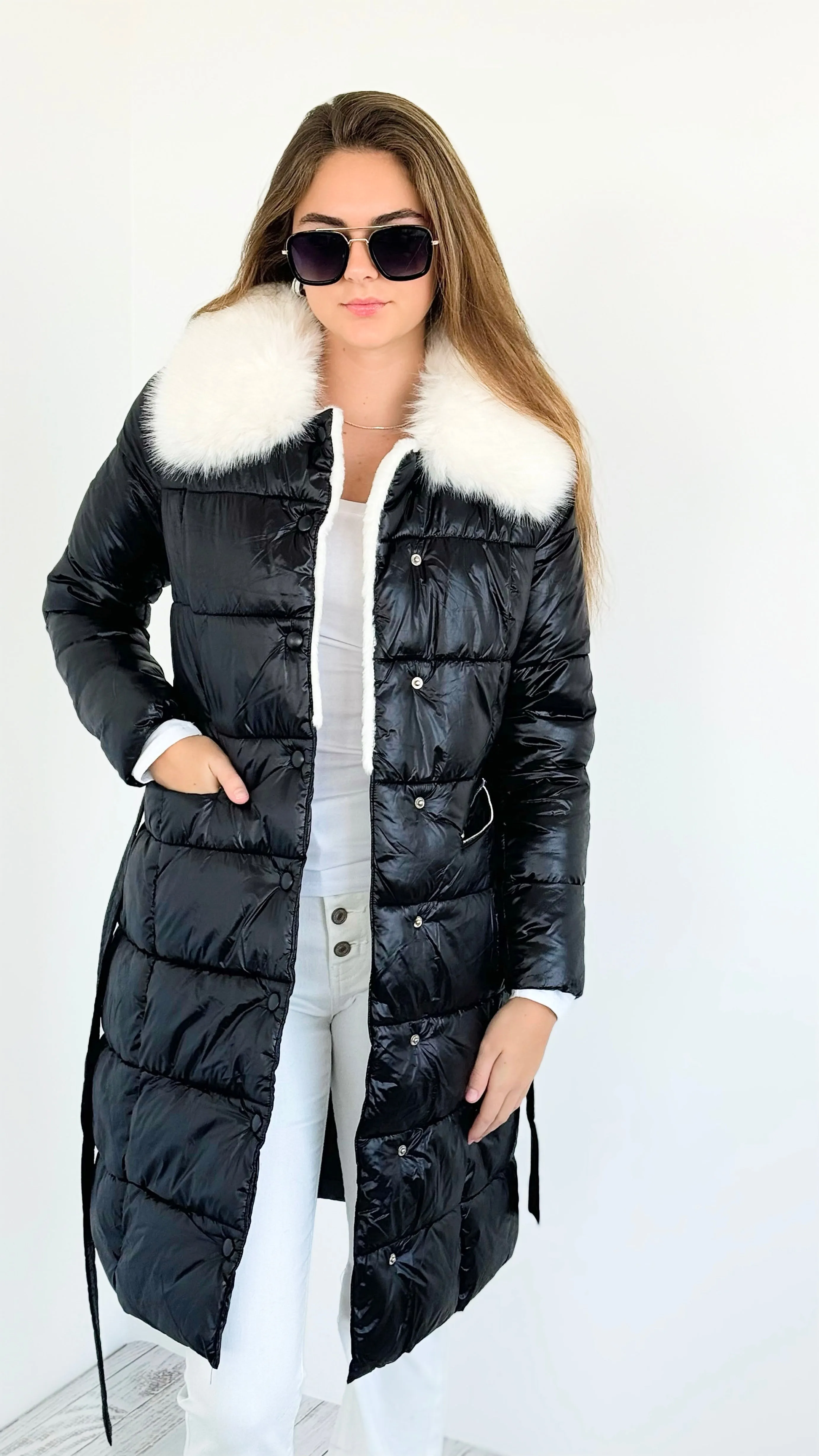 Midnight Snow Quilted Coat