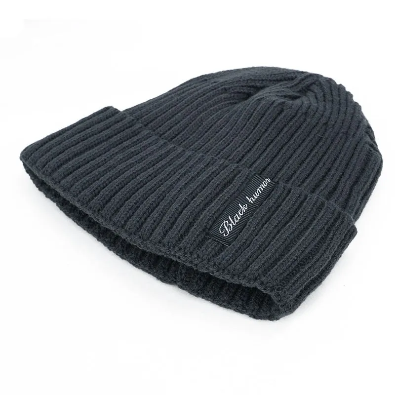 New Fashion Winter Plus Velvet Thick Warm Knit Hat High Quality Women Men Solid Color Casual Beanies Soft Cap Bonnet Cotton