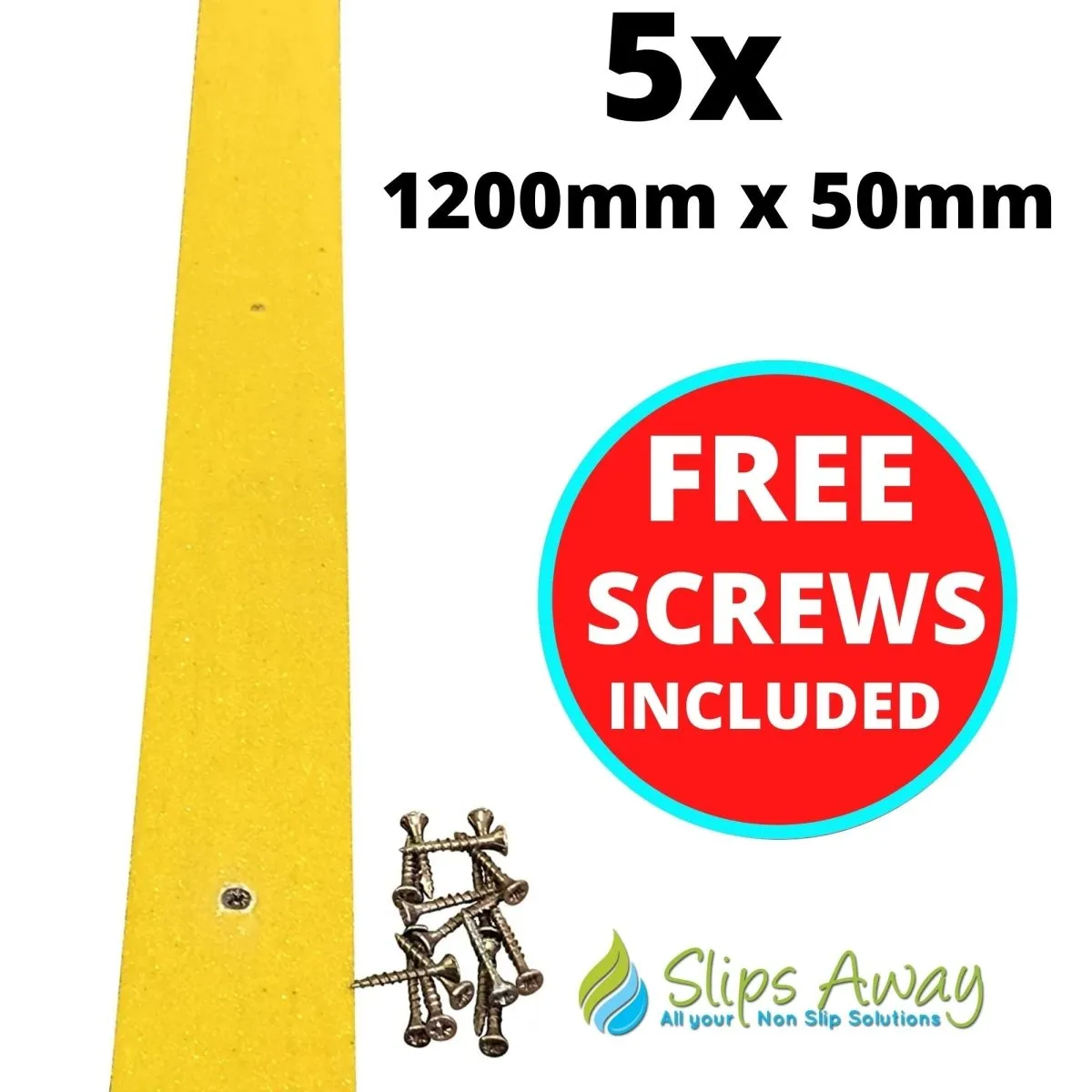 Non Slip Decking Strips GRP Heavy Duty Pro Grade 50mm - YELLOW