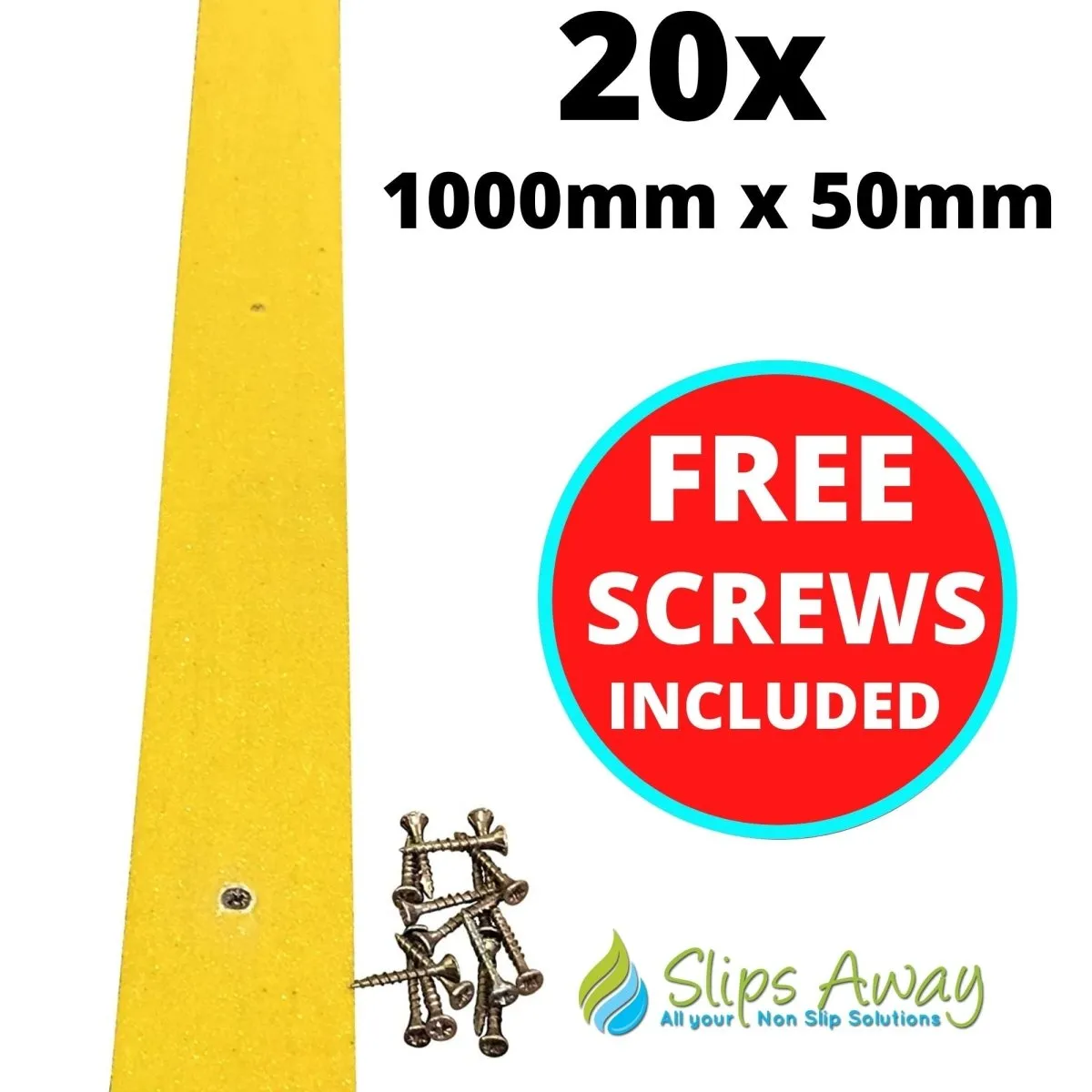 Non Slip Decking Strips GRP Heavy Duty Pro Grade 50mm - YELLOW