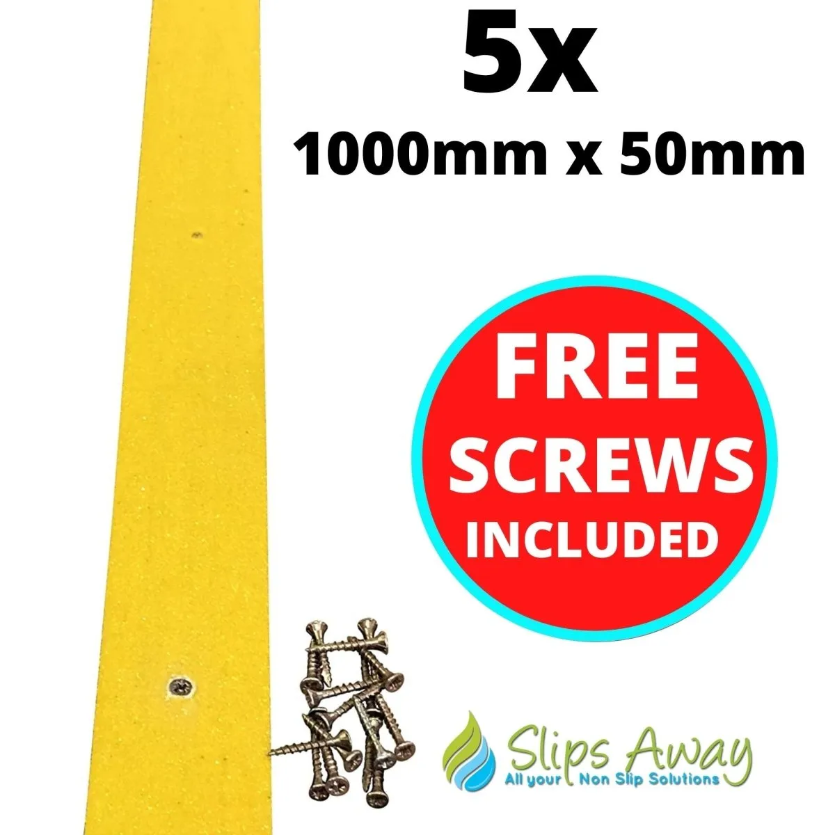 Non Slip Decking Strips GRP Heavy Duty Pro Grade 50mm - YELLOW