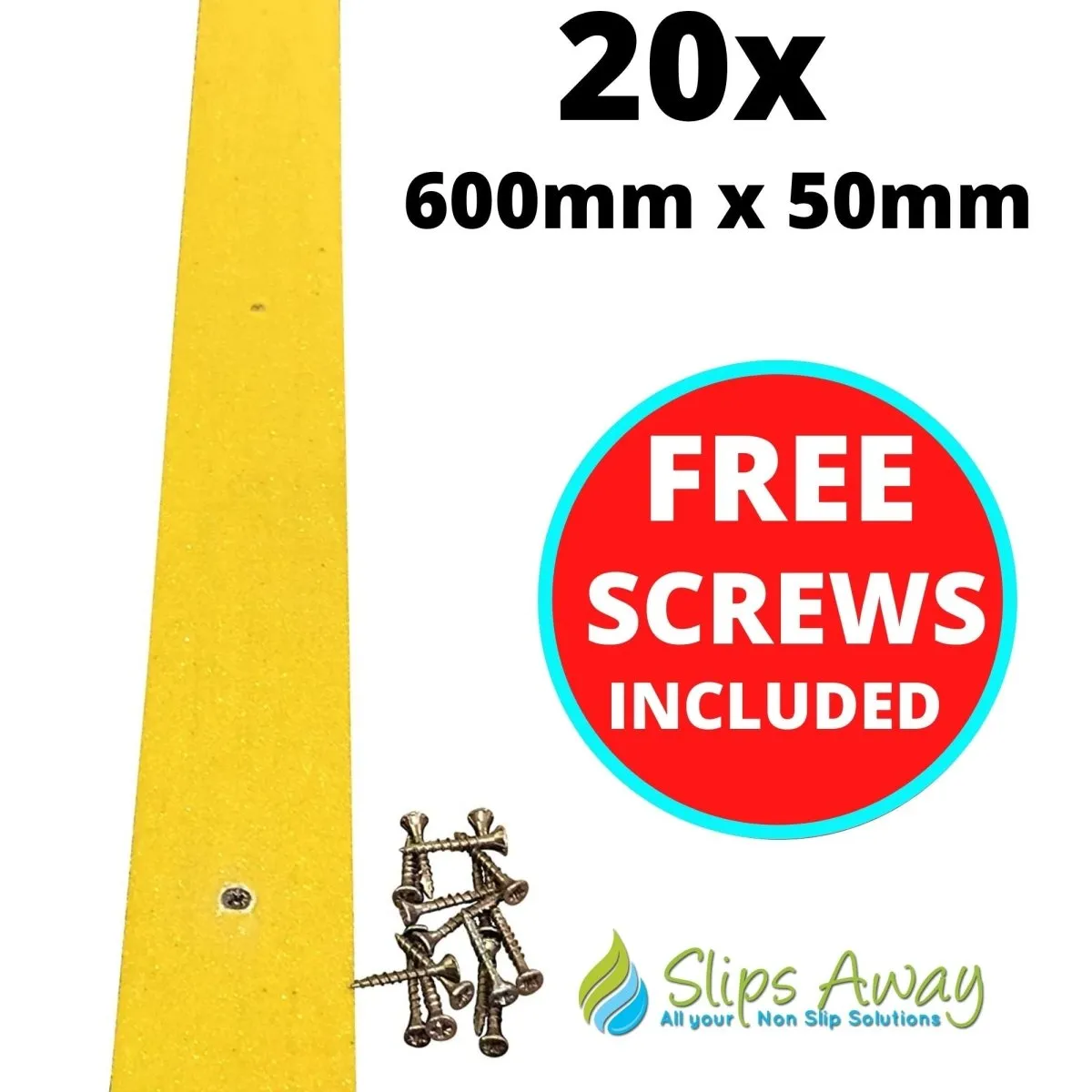 Non Slip Decking Strips GRP Heavy Duty Pro Grade 50mm - YELLOW