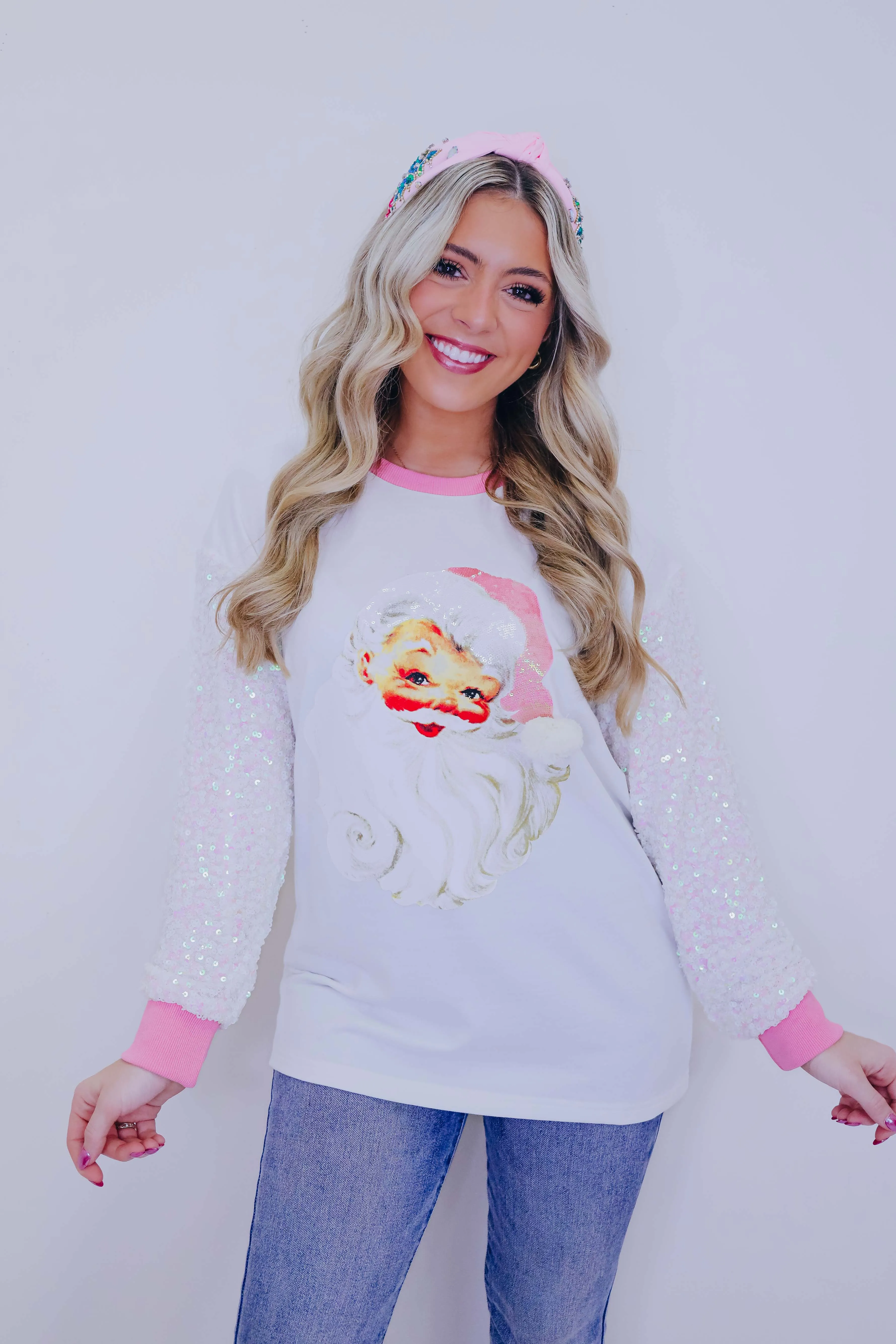 Ol' St. Nick Sequin Sleeve Top