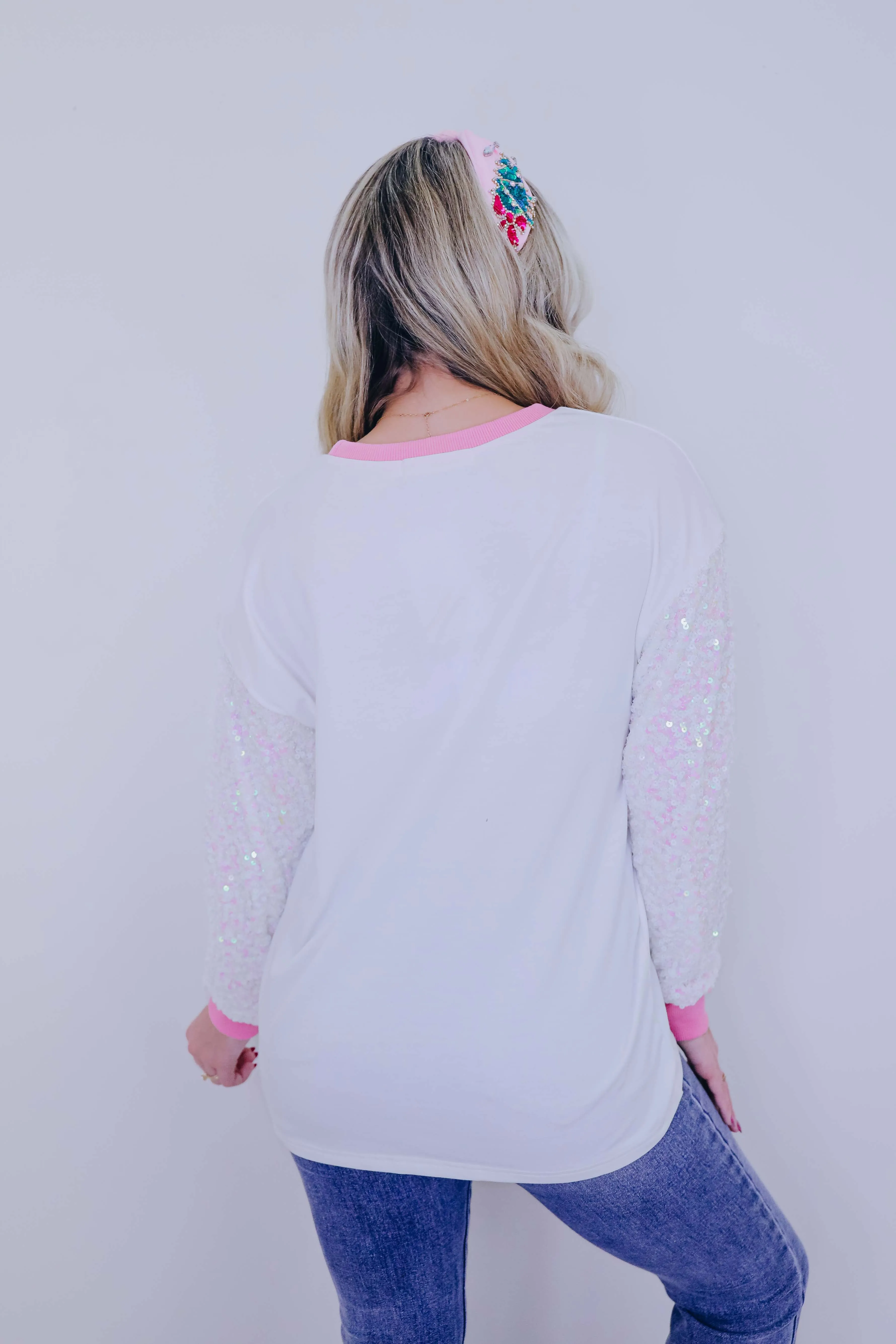 Ol' St. Nick Sequin Sleeve Top