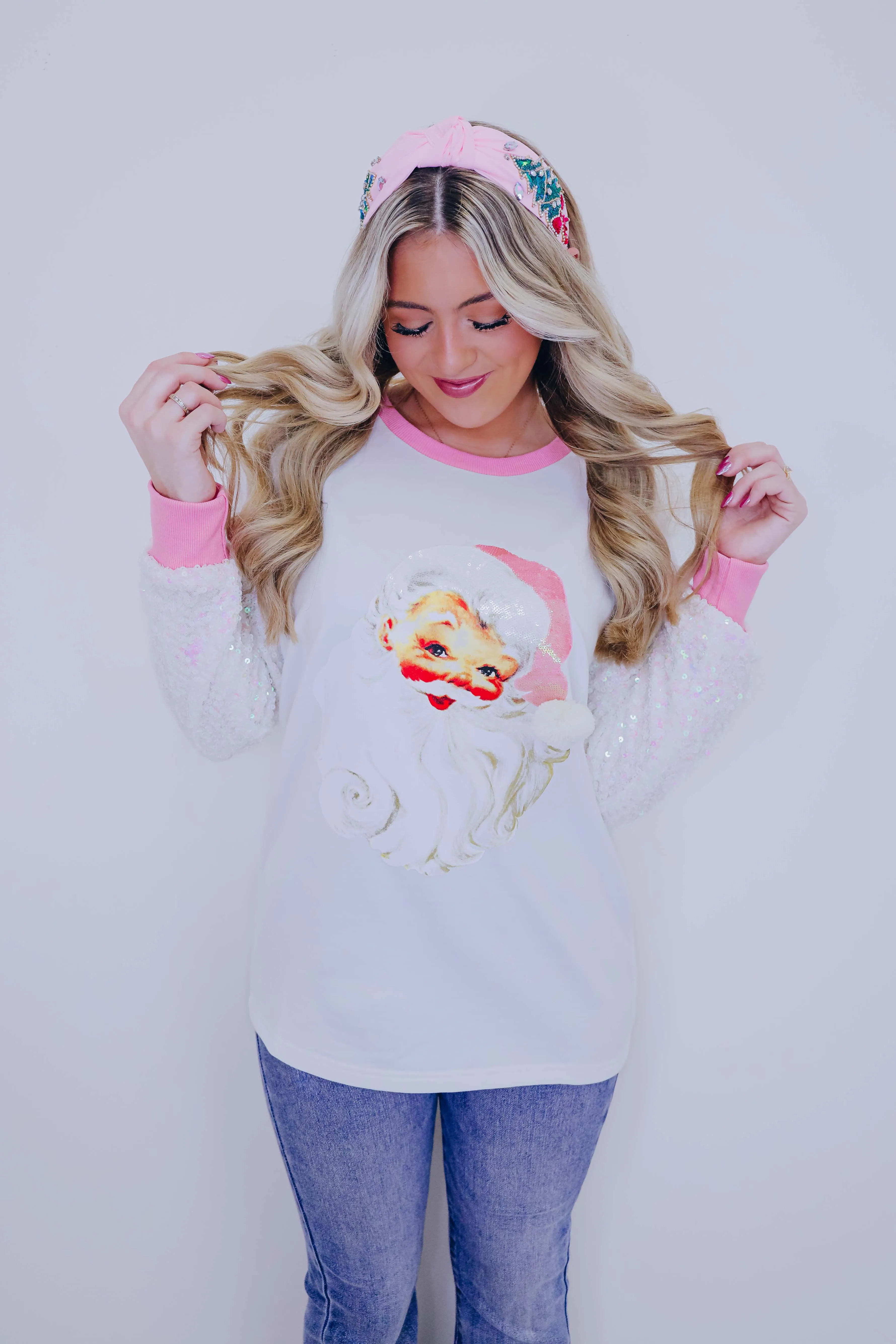 Ol' St. Nick Sequin Sleeve Top