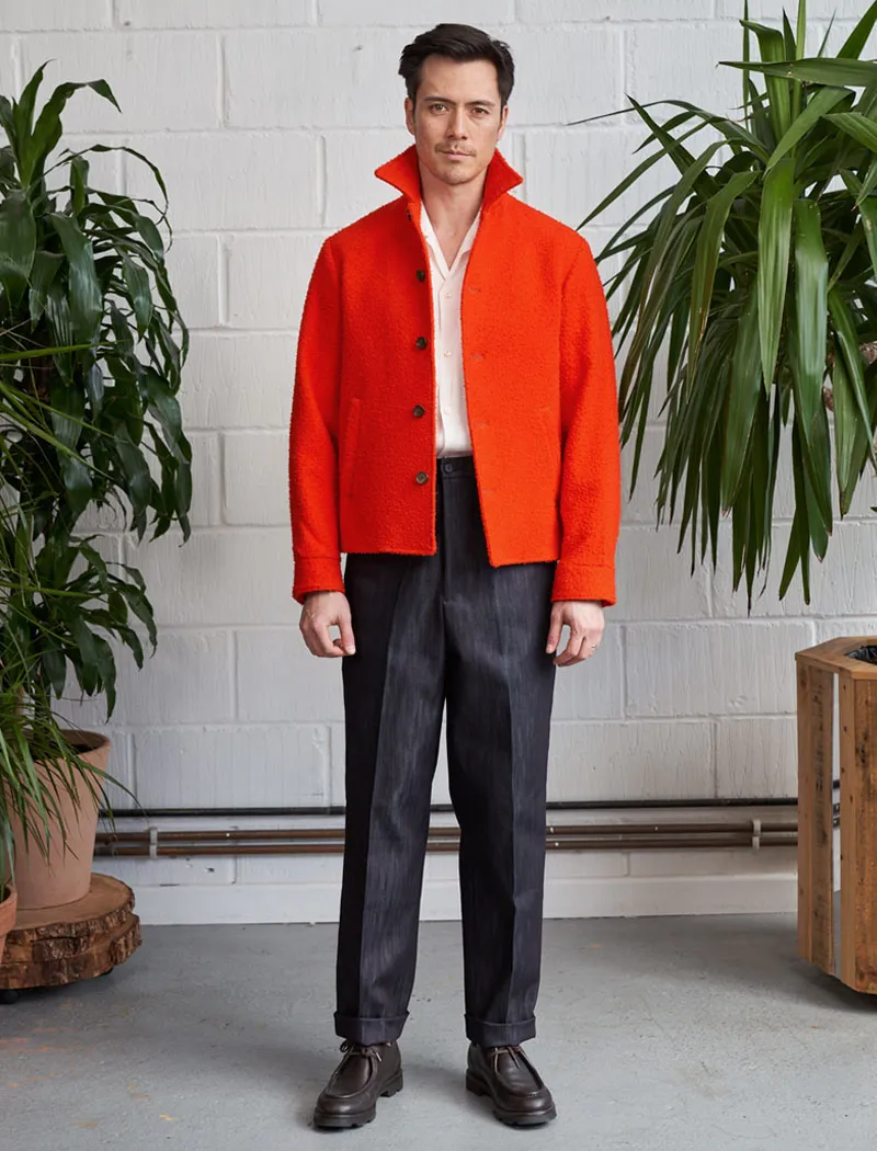 Orange Casentino Wool Blouson