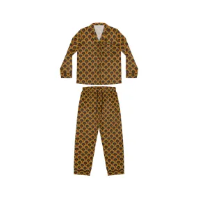 Pajama Game in Room 237 Print Satin 2 Piece Button Up PJ Set | Pinup Couture Relaxed