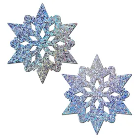 Pastease Silver Glitter Snowflakes Nipple Pasties