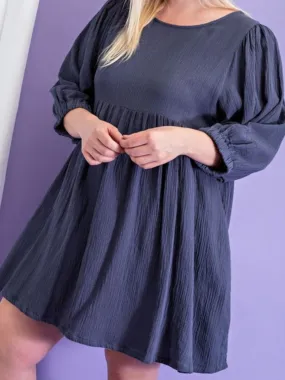 Penelope Linen Dress - Navy