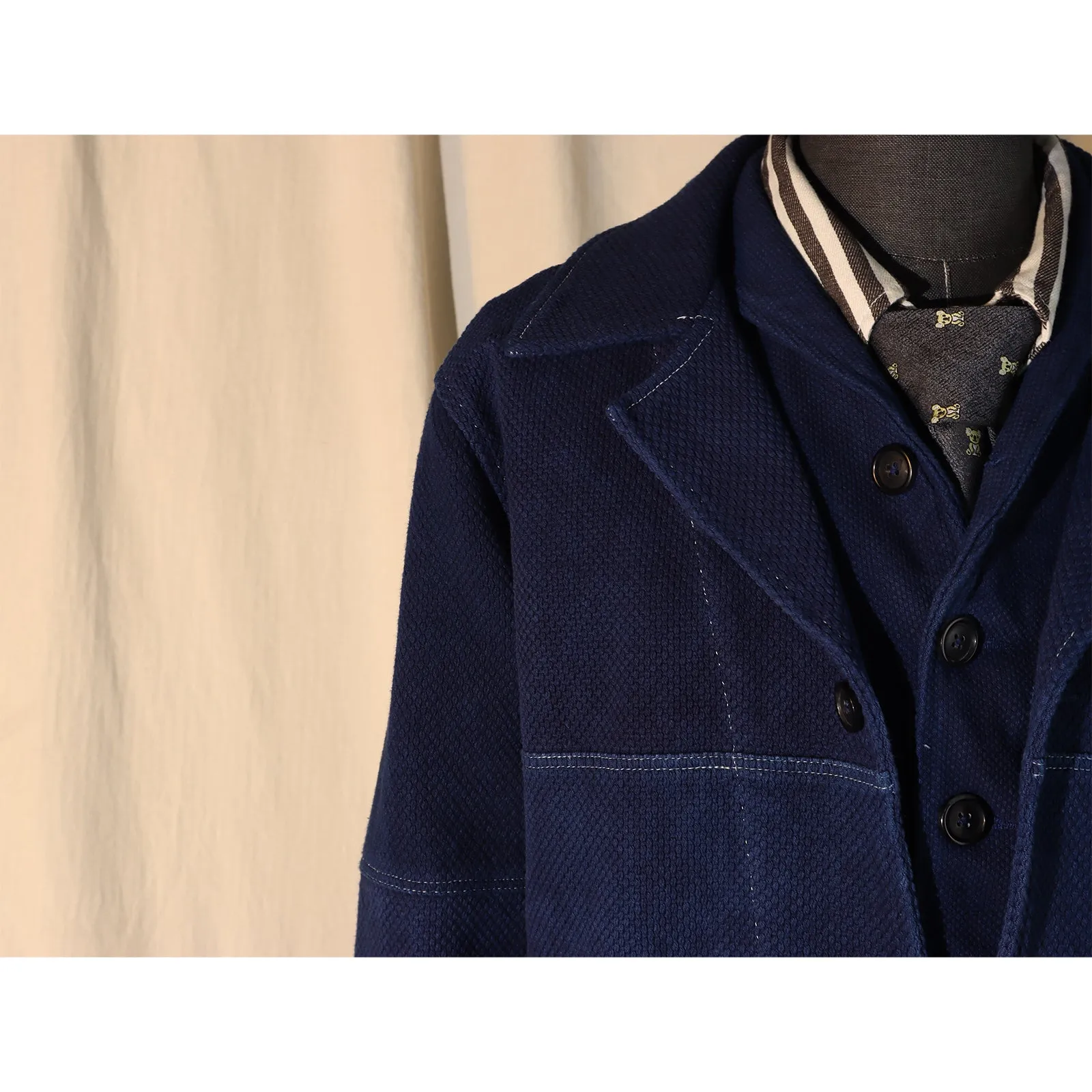 Plant-Dyed Casual Pure Cotton Indigo Jacket