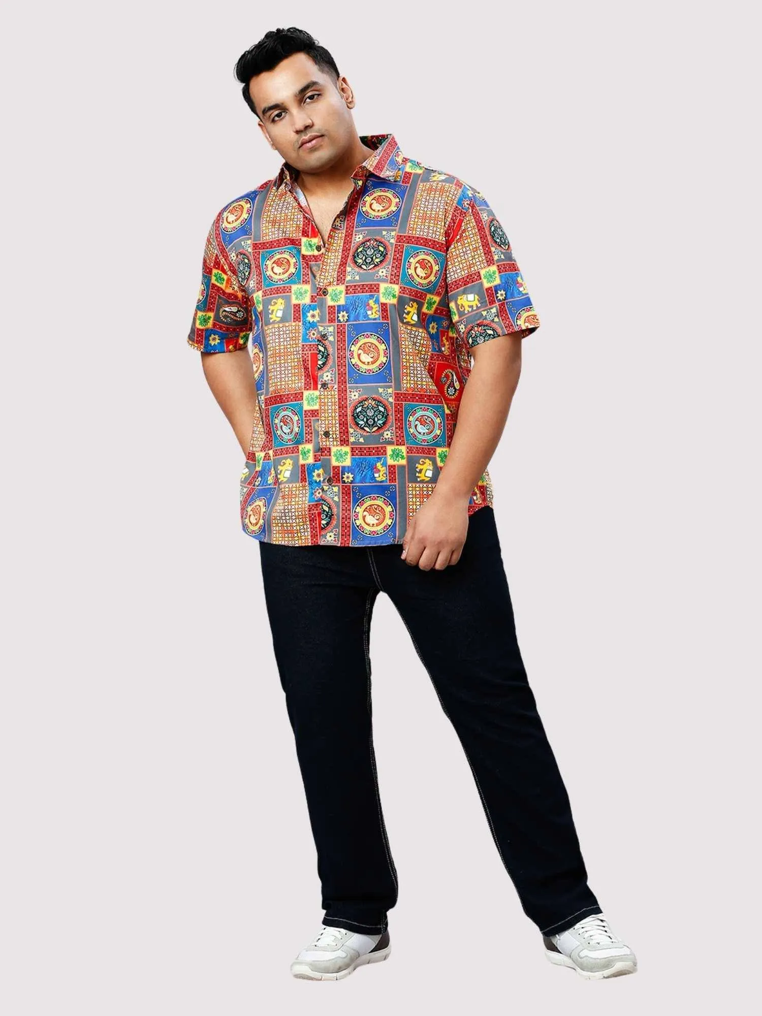 Prosper Digital Printed Half Sleeve Shirt Men's Plus Size