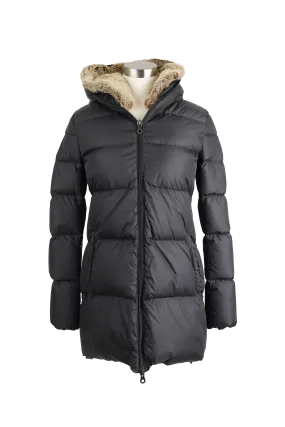 Quilted Down Puffer Coat W/ Fur Hood