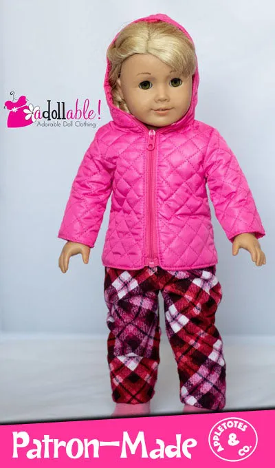 Quilted Parka Bundle Sewing Pattern for 18" Dolls