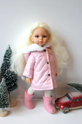 Quilted Winter Coat with Faux Fur Trim