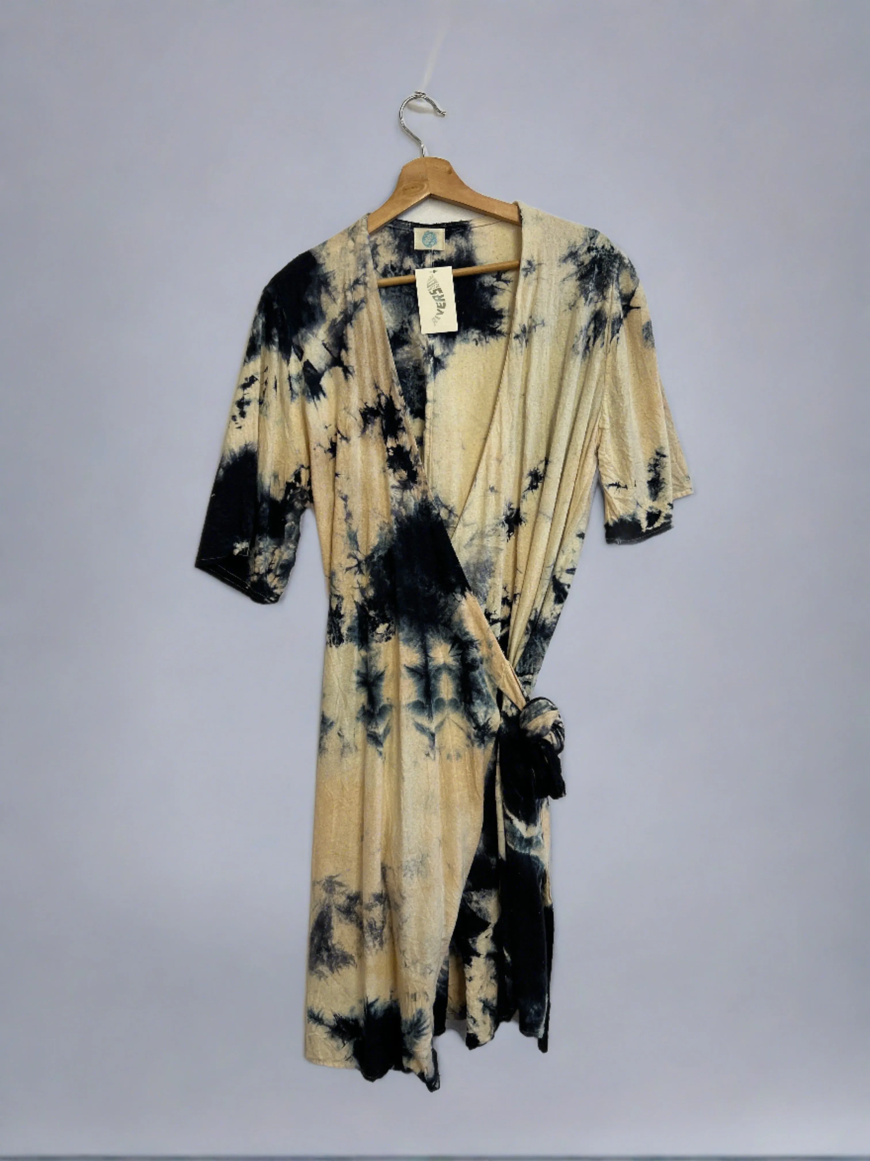 Raw Silk Wrap Dress