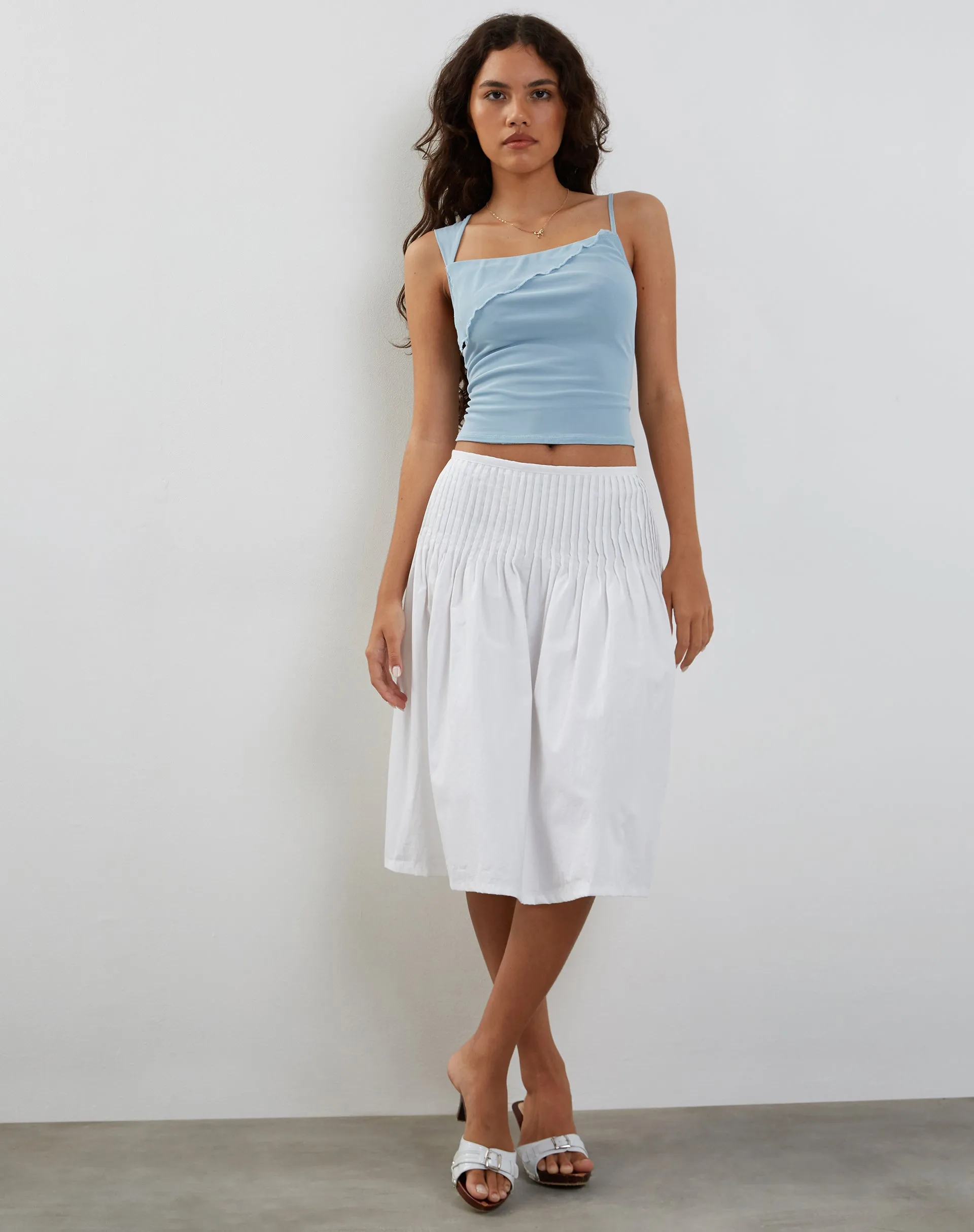 Sambu Mesh Vest Top in Pastel Blue