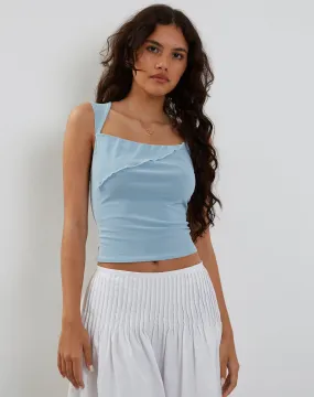 Sambu Mesh Vest Top in Pastel Blue