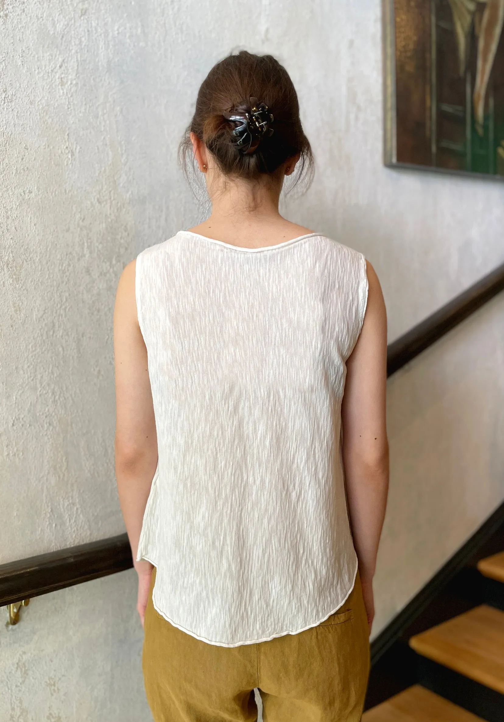 Shot Cotton Knitted Top - Ivory