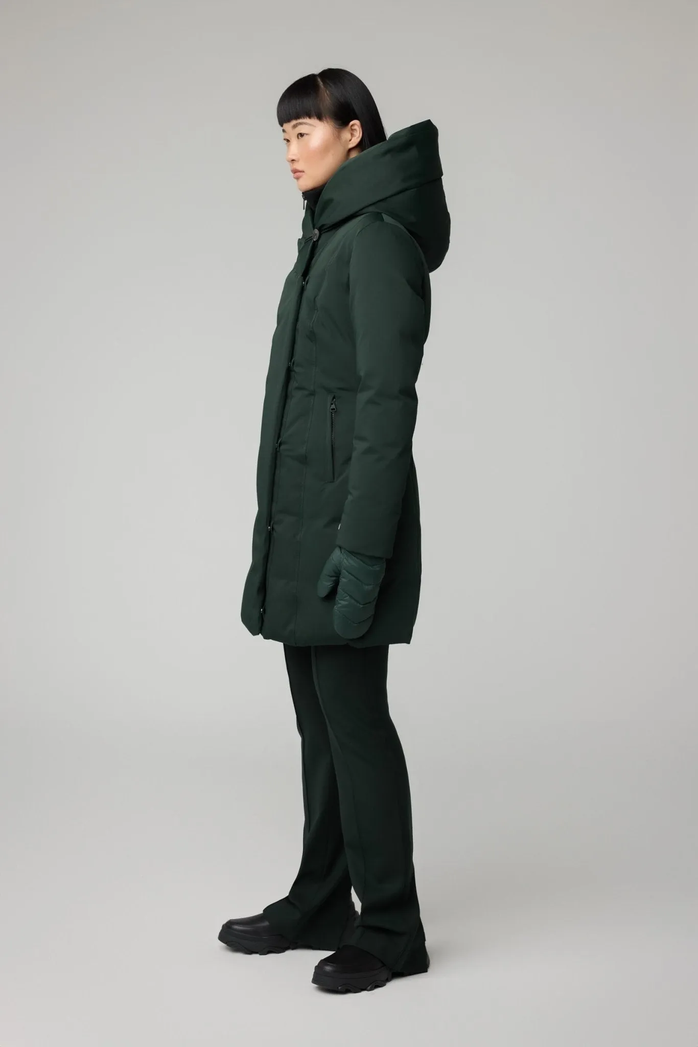 SOIA&KYO CAMELIA-C - Slim-Fit Classic Down Coat With Puffer Bib & Hood