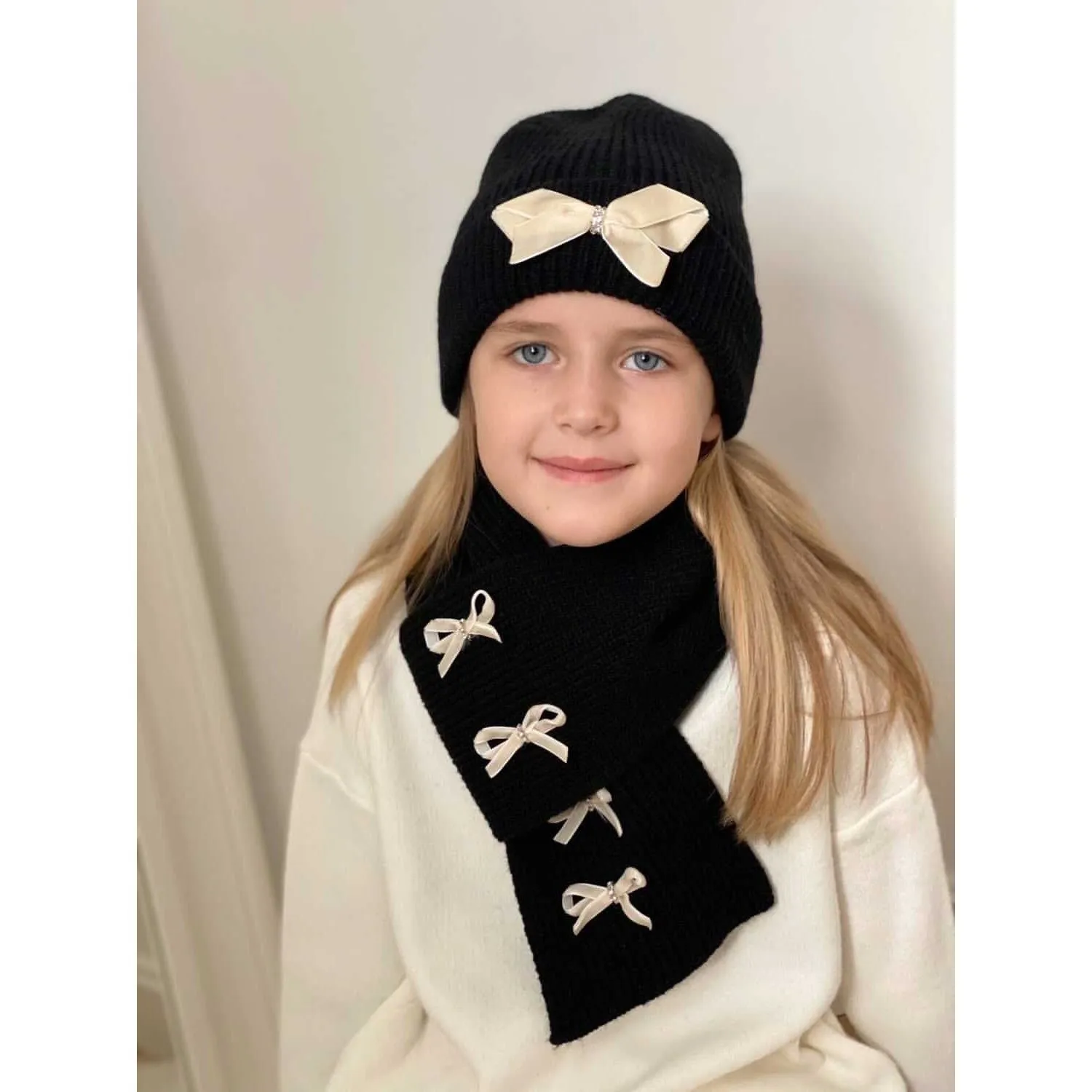 Stella Hat And Scarf Set - Black