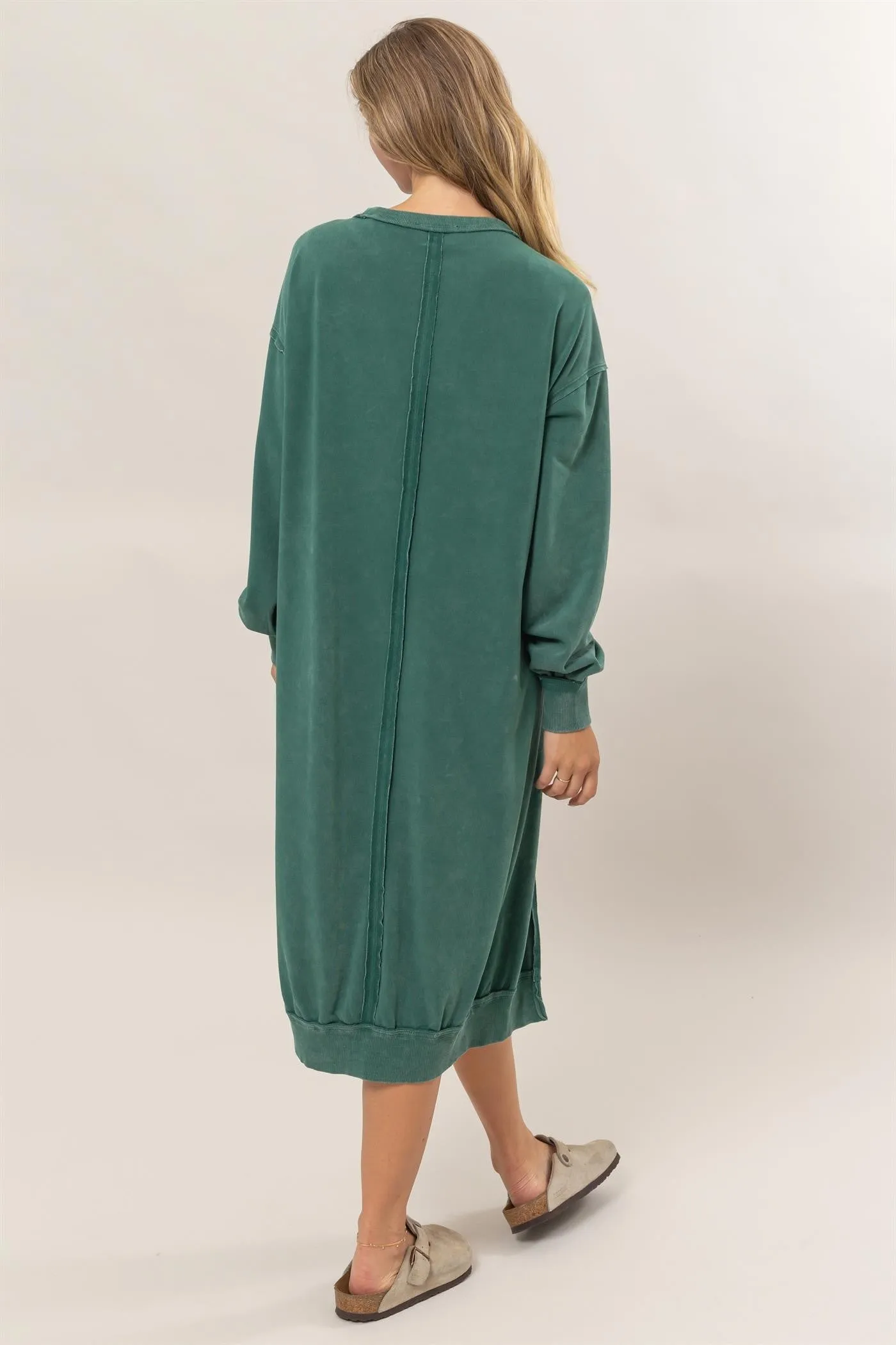 Stylish Cozy Sweatshirt Midi Dress