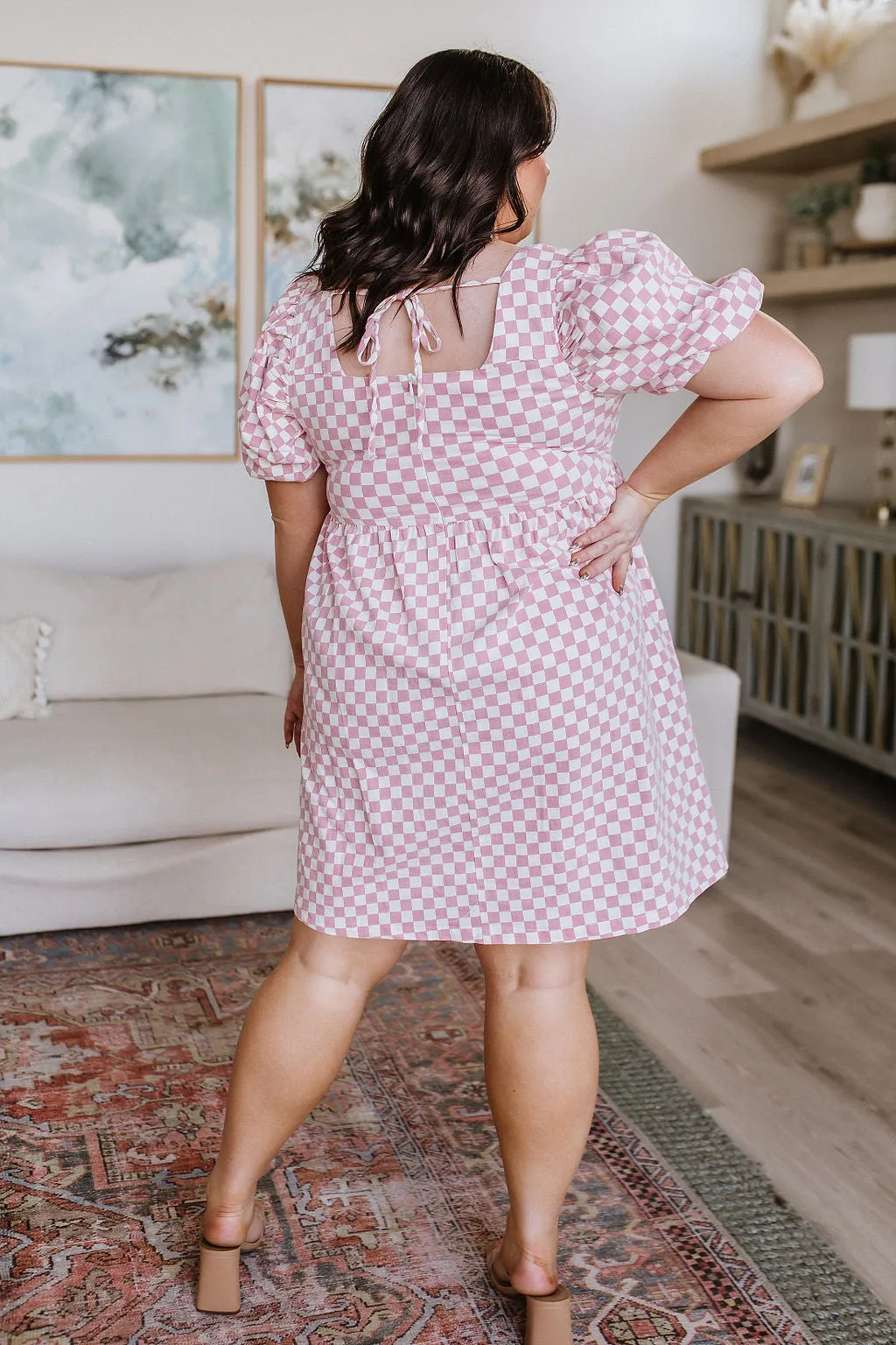 The Moment Checkered Babydoll Dress - Mittoshop