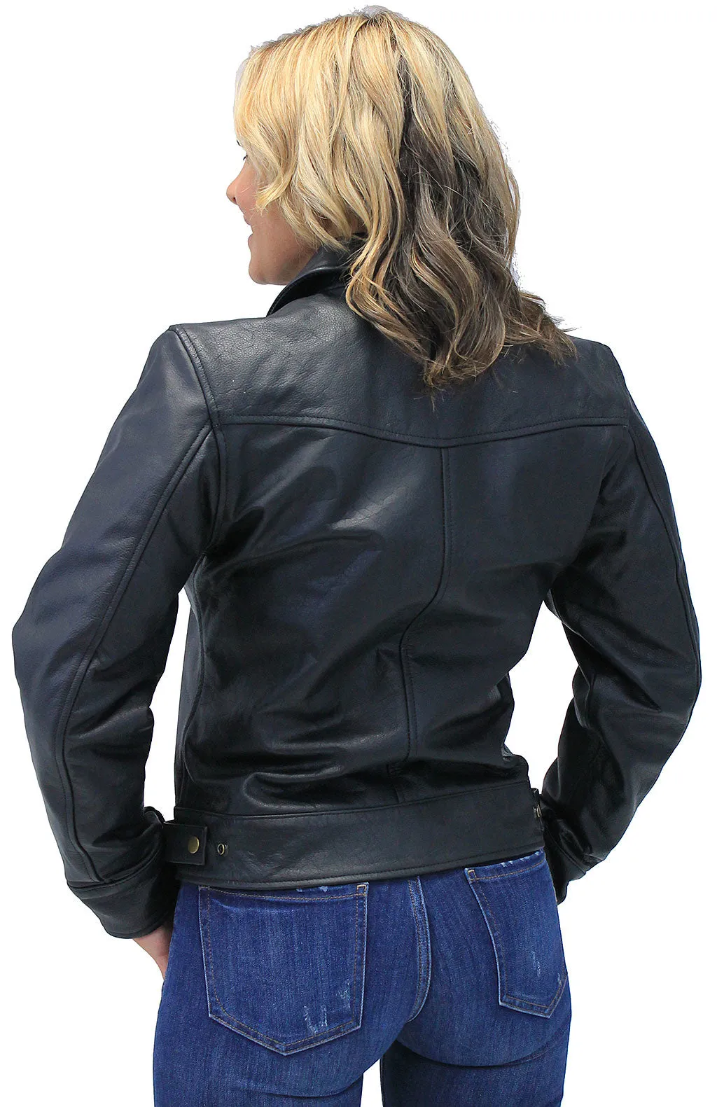 Tough Lady Heavy Cowhide Leather Jacket #L1401192ZK