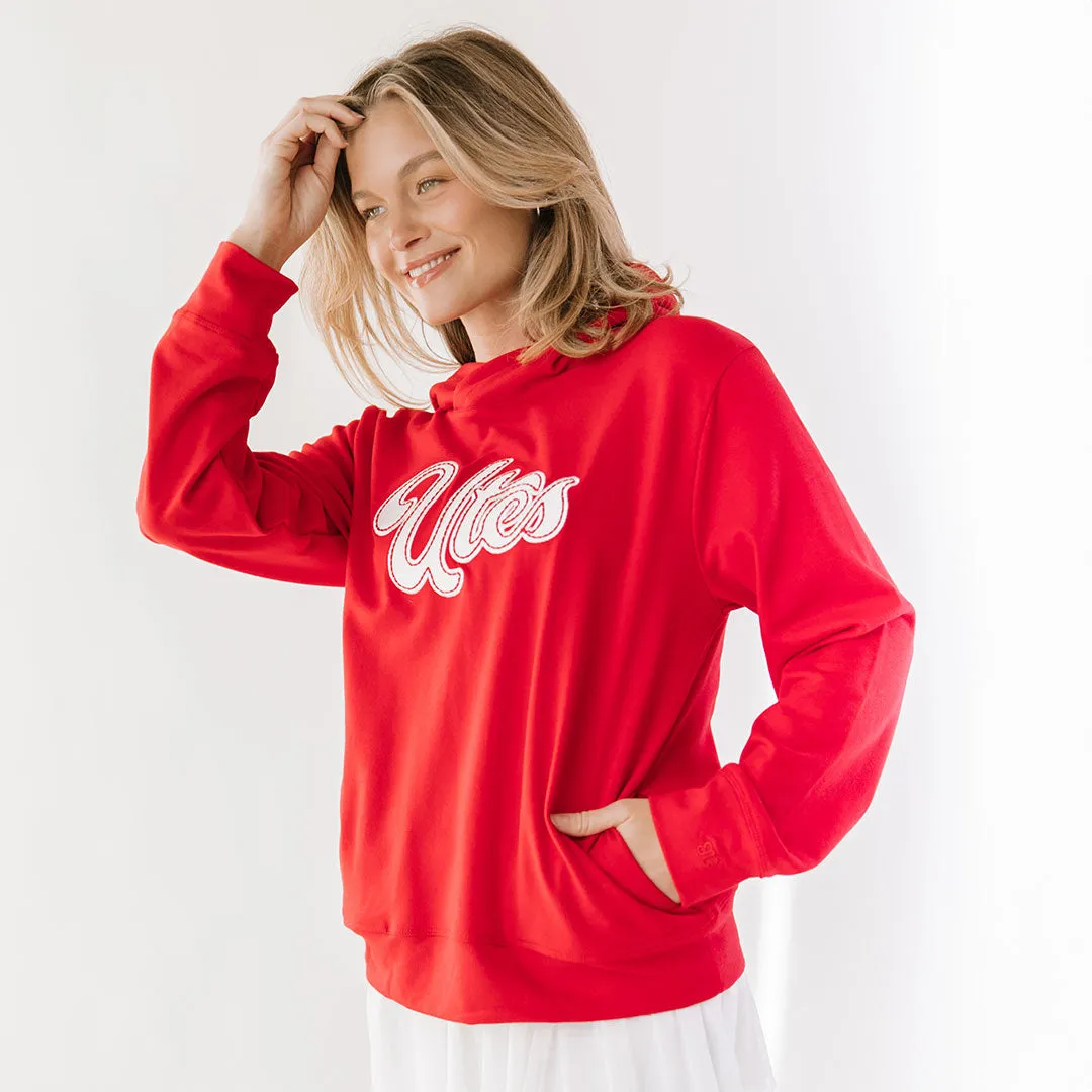 Utah Embroidered City Pullover, Crimson