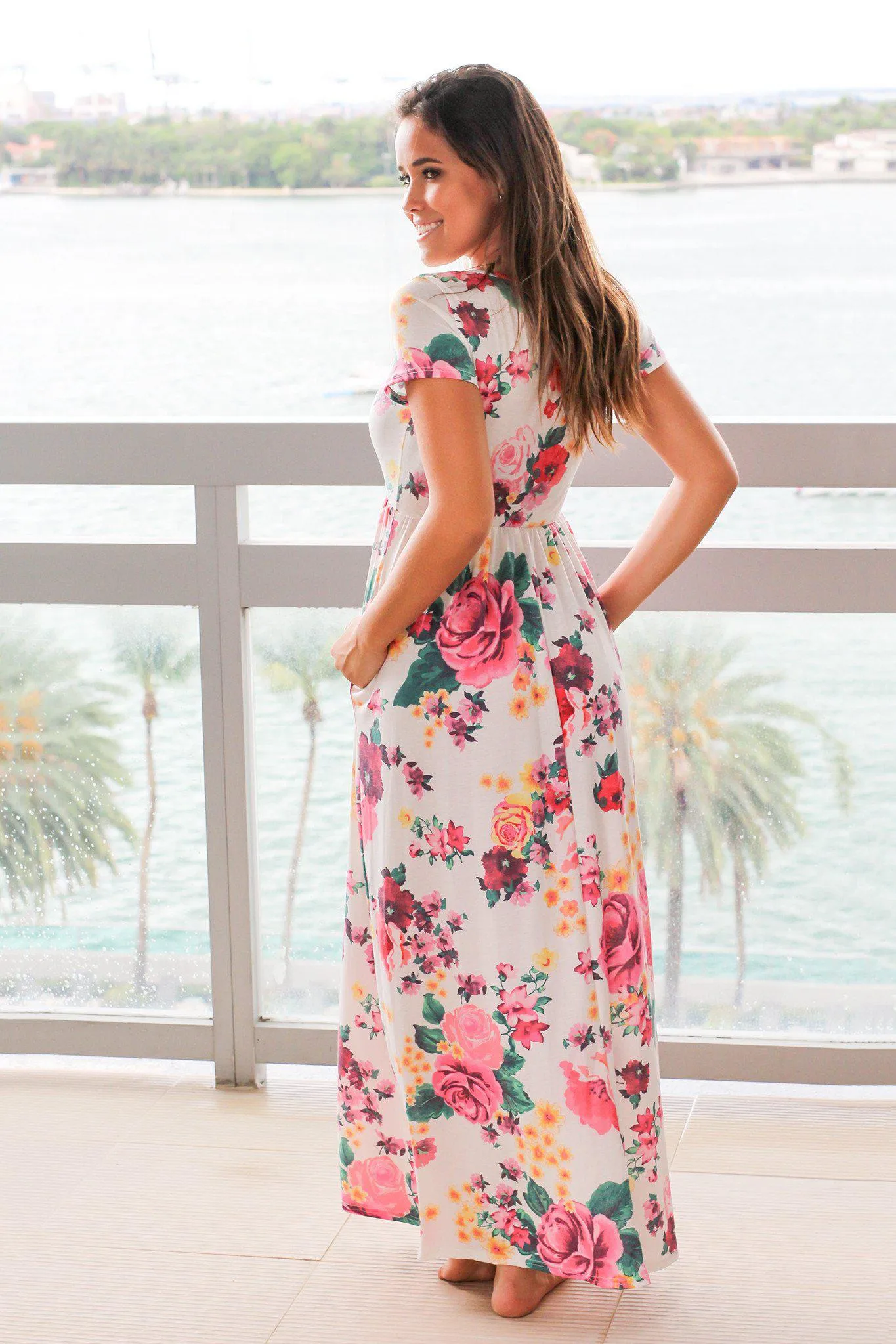 White Floral Maxi Dress