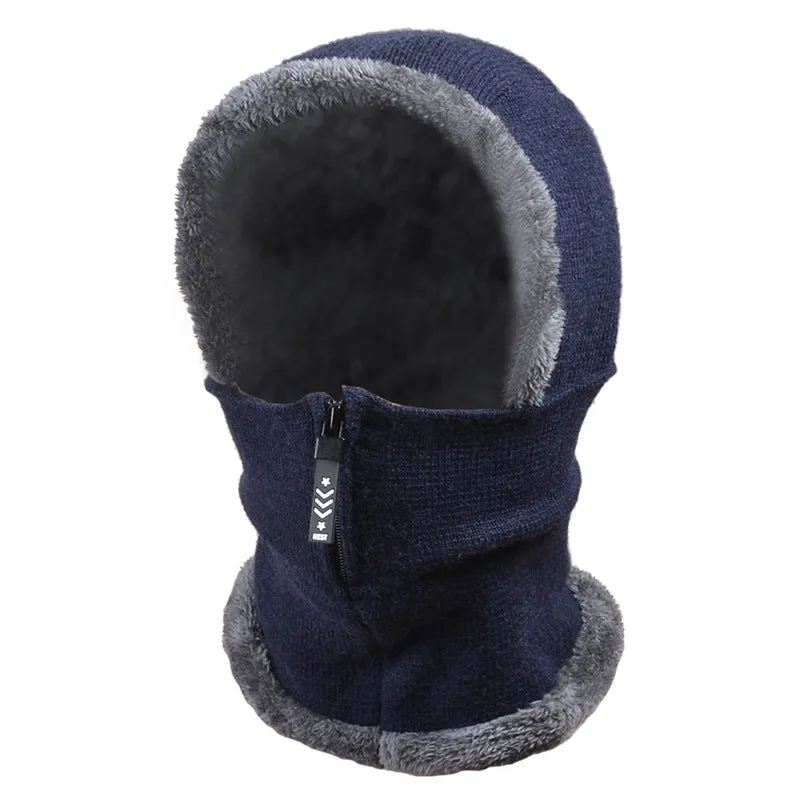 Women's autumn and winter ear protection and velvet thickened one-piece hat windproof and cold proof bib