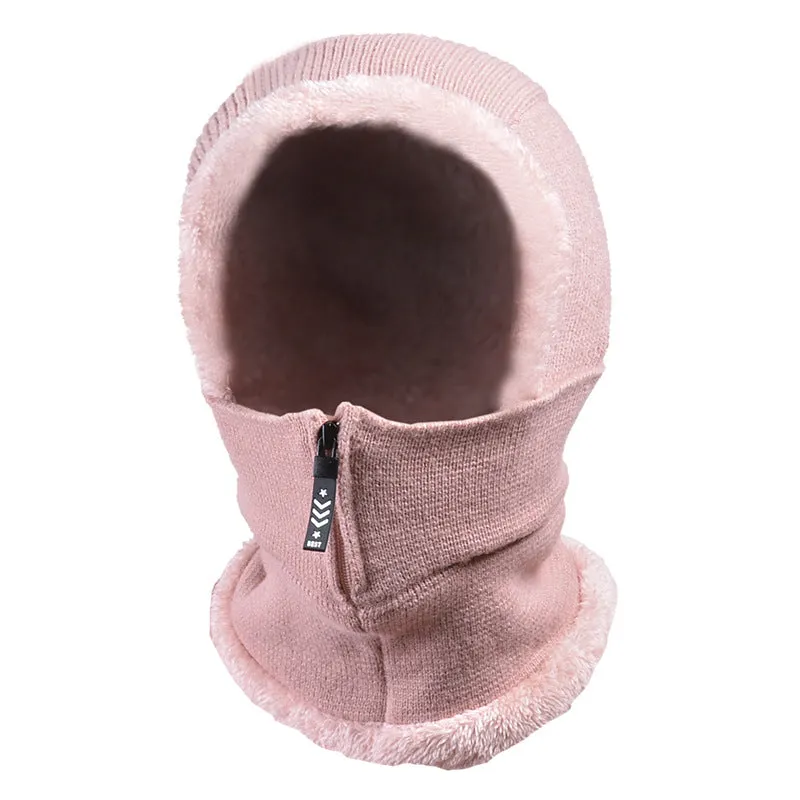 Women's autumn and winter ear protection and velvet thickened one-piece hat windproof and cold proof bib