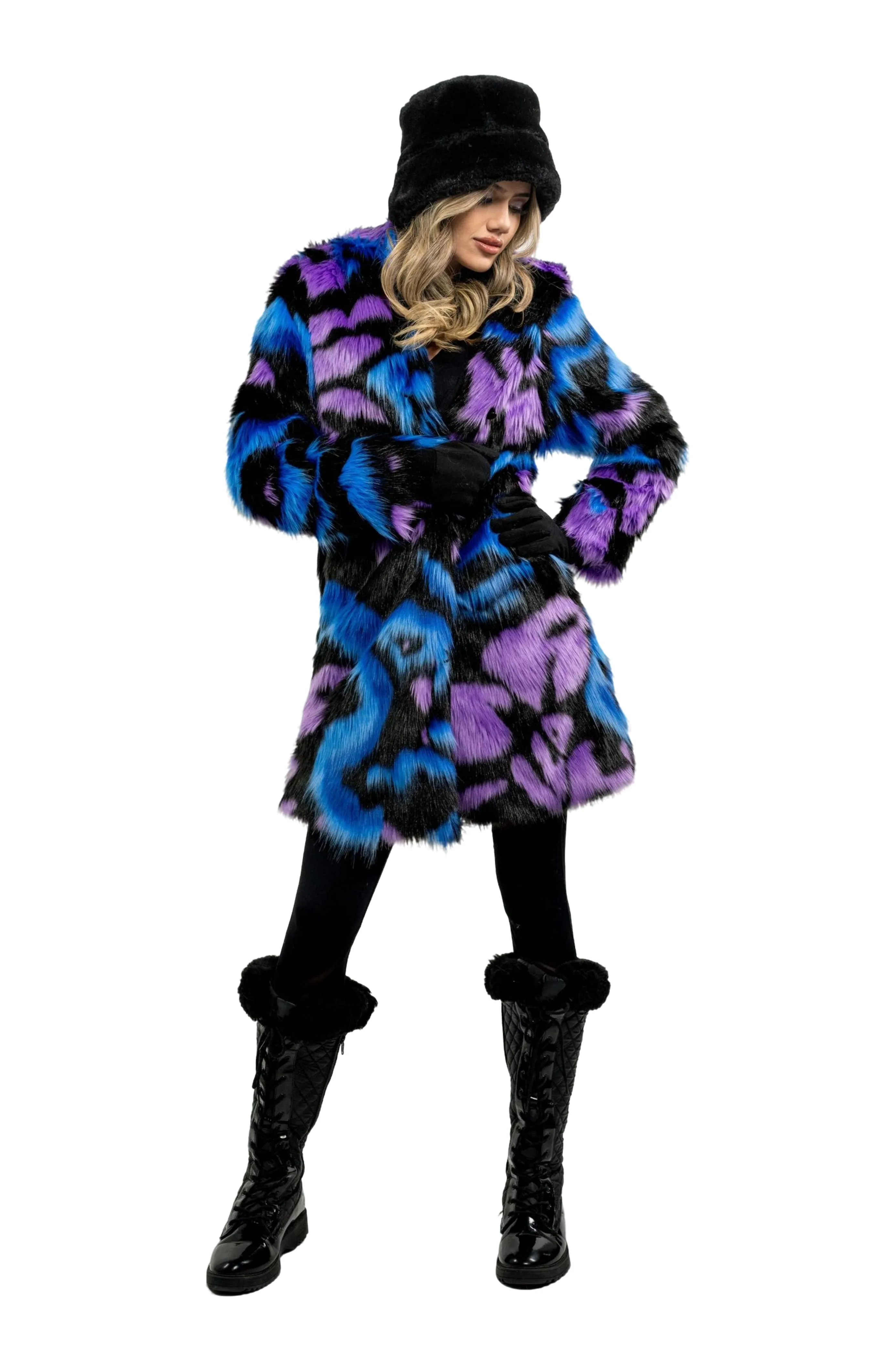 Women's Short Playa Coat in "Twilight Bloom"