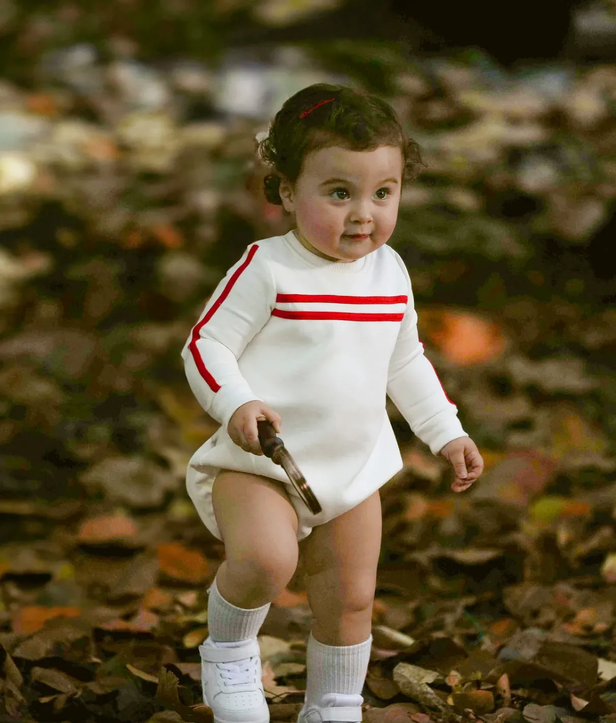 Zeebra Kids Ivory/Crimson Sweatshirt Romper